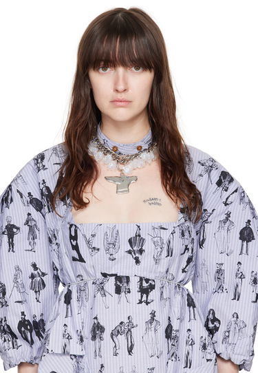 Колие Chopova Lowena Pearly Pup Chain Necklace Металик | 6528, 1