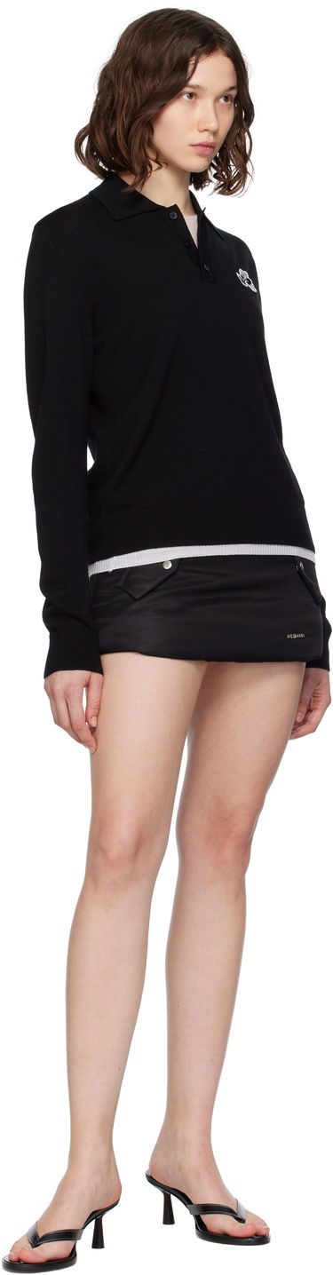 Поло тениска We11done We11done Wool Polo with Logo Patch Черно | WD-KT2-25-680-W-BK, 3