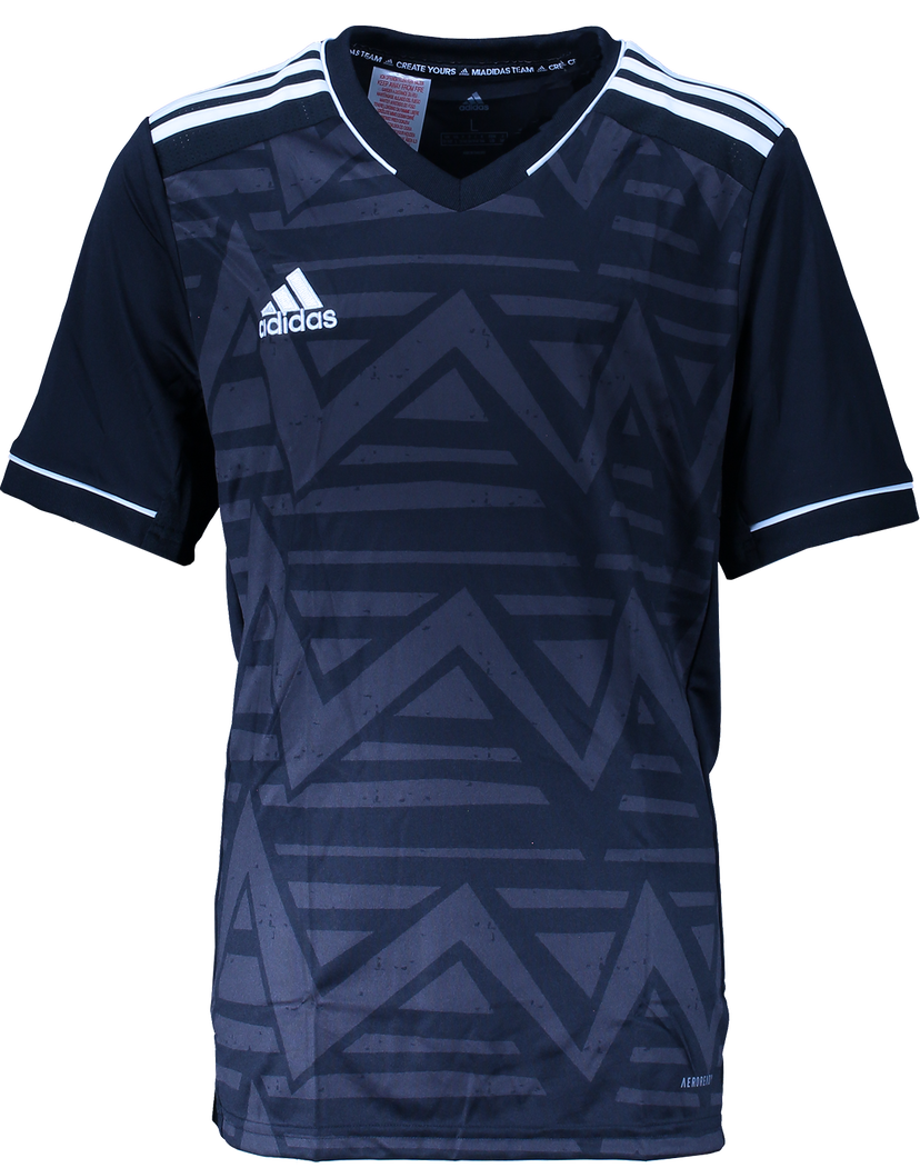 Фланелка adidas Originals Custom Short-Sleeve V-Neck Jersey with Geometric Pattern and AEROREADY Черно | fi6186schwarz