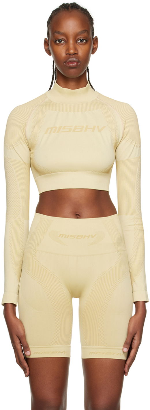 Комплект MISBHV Cropped Long Sleeve Sport Top Жълто | 122W530