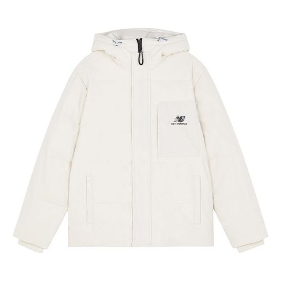 Пухо яке New Balance Logo Hooded Jacket Бяло | AMJ13331-BE, 0