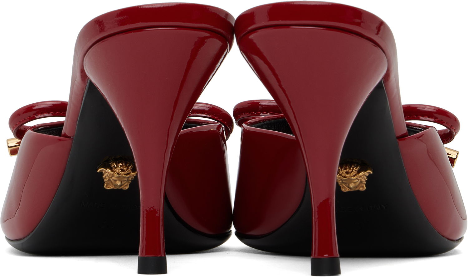 Грижа за обувките Versace Versace Opera Bow Patent Heeled Sandals Червено | 1018239_D2VE_1RB3V, 1