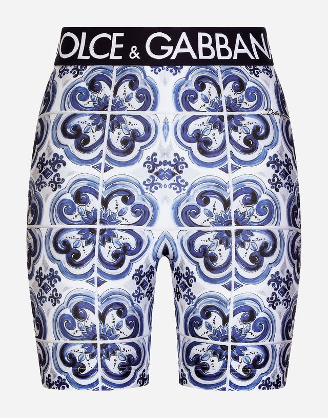 Dolce & Gabbana Majolica Jersey Cycling Shorts