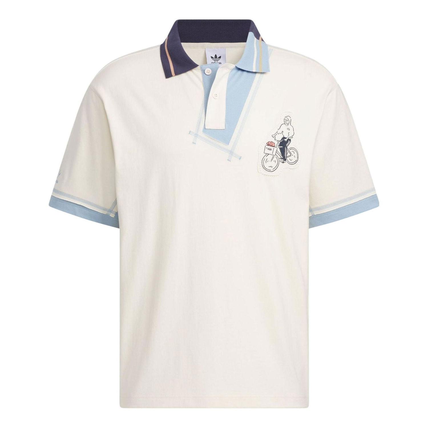 Поло тениска adidas Originals Originals Cyclist Graphic Polo Shirt Бяло | IS0636, 0