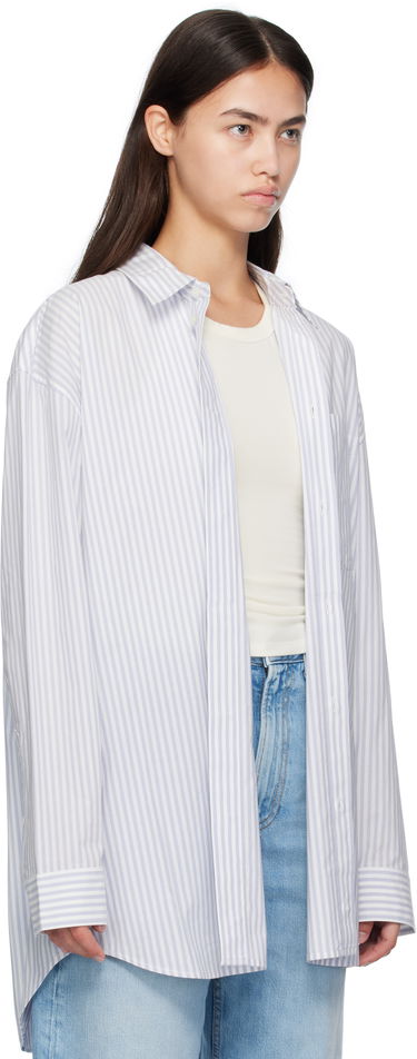 Риза Acne Studios Acne Studios Striped Oversized Button-Up Shirt Синьо | CB0117-, 1
