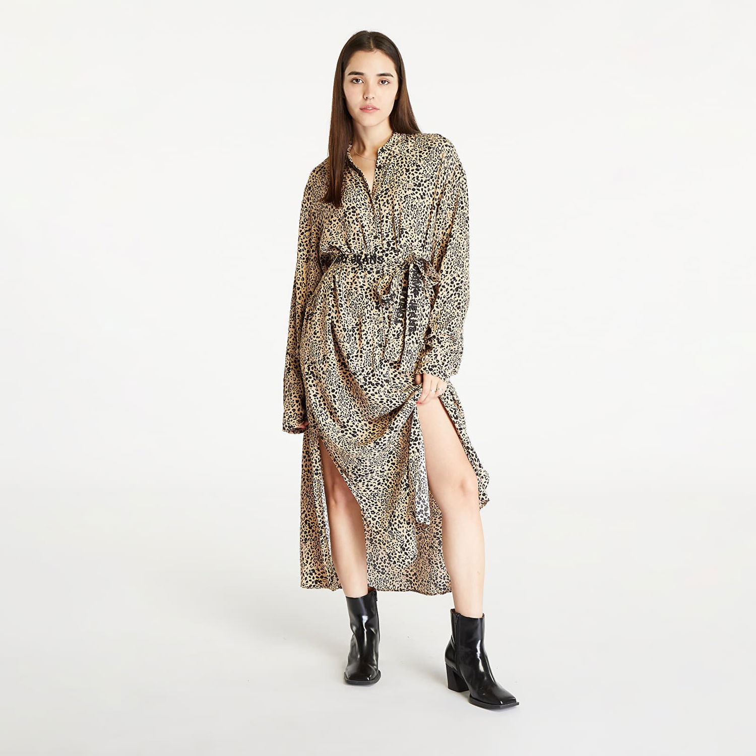 Pокля Tommy Hilfiger Leo Belted Midi Dress Бежово | DW0DW16927 0GI, 0