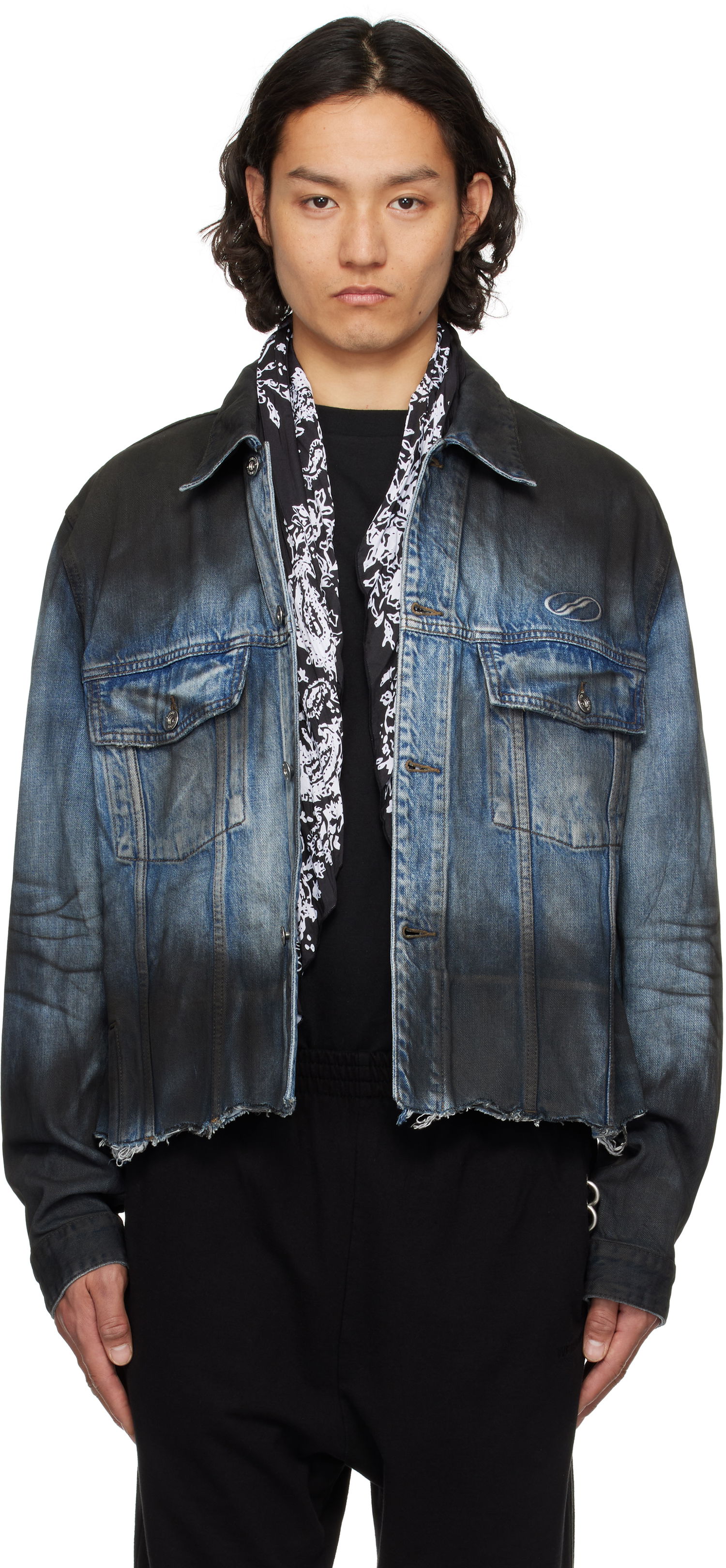 Яке We11done We11done Sprayed Sporty Selldone Denim Jacket Синьо | WD-DJ1-25-308-U-BL, 0