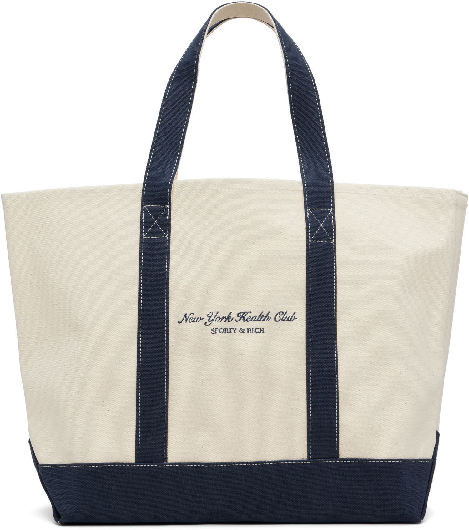 Голяма пазарска чанта Sporty & Rich 'NY Health Club' Tote Бежово | BA006514043BE06, 0