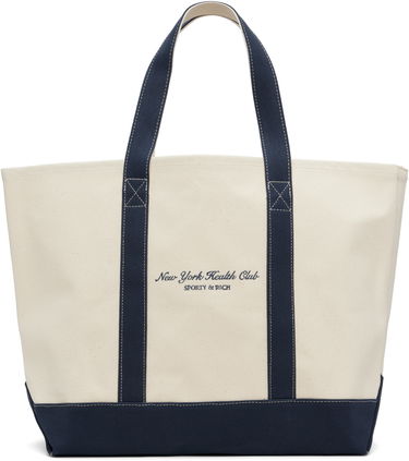 Голяма пазарска чанта Sporty & Rich 'NY Health Club' Tote Бежово | BA006514043BE06, 0