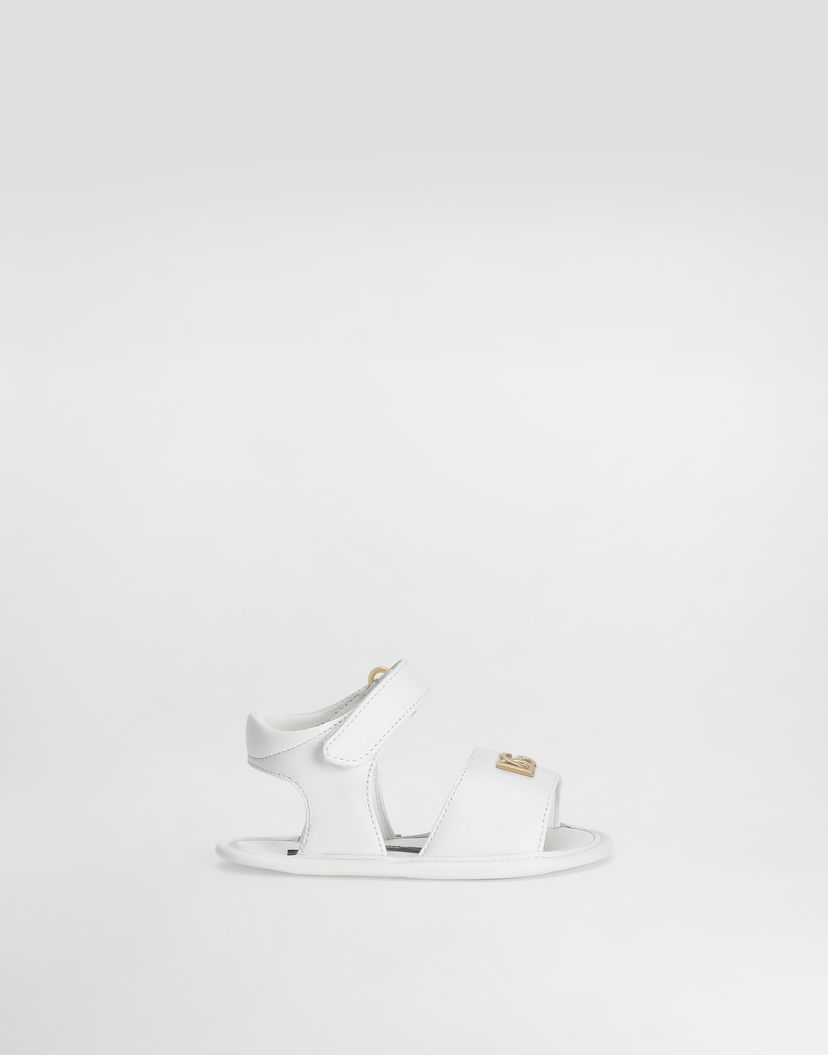 Аксесоари Dolce & Gabbana Dolce & Gabbana Lambskin Nappa Sandals with DG Logo Бяло | DK0157AB79380001