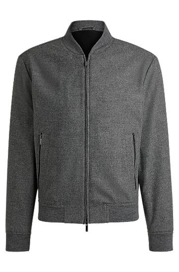 Яке бомбър BOSS Slim-Fit Bomber Jacket Сиво | 50502547, 0