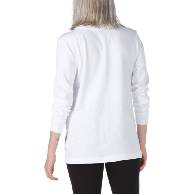 Тениска Vans WM FLYING V LS T-Shirt Бяло | vn0a3ulgwht1, 1
