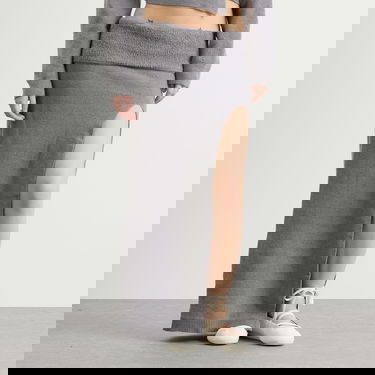 Пола SKIMS Textured Knit High Slit Long Skirt Сиво | SK-SKT-9921W-DHG, 2