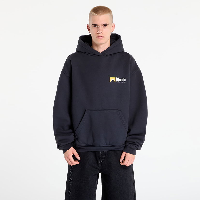 Суитчър Rhude International Racing Logo Hoodie Черно | RHPF25HO070120027