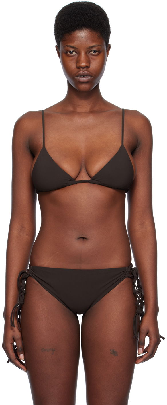 Бански Jil Sander Tangle Bikini Top Кафяво | J40BR0002_J20011