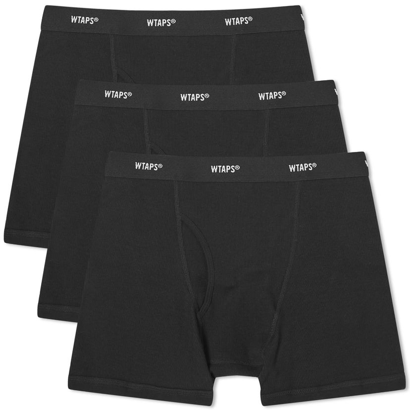 Боксерки WTAPS Skivvies 3-Pack Boxer Shorts Черно | 241MYDT-UWM03-BLK