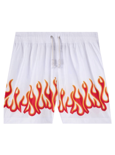 Бански Palm Angels Burning Flames Print Swim Short Бяло | PMFA011F22FAB0010125