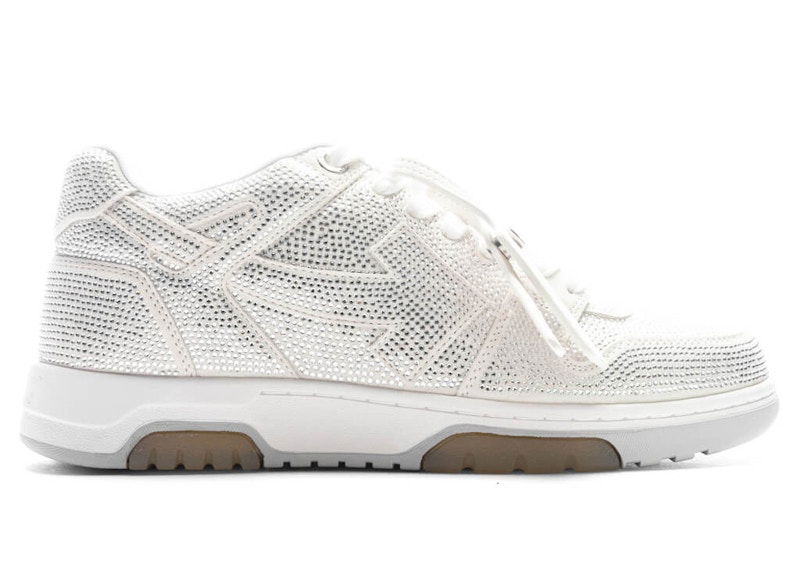 Кецове и обувки Off-White Out Of Office OOO Low Tops Silver Strass Металик | OMIA189S23LEA0080101, 0