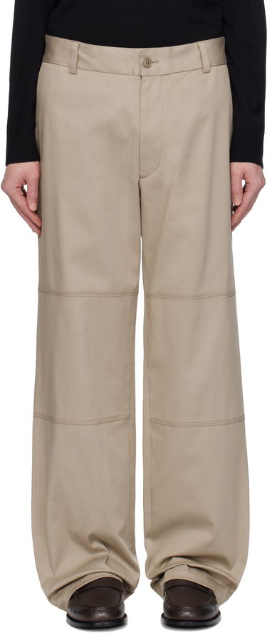 Панталони Moncler Moncler Cotton Gabardine Trousers Бежово | K10912A0000657583, 0