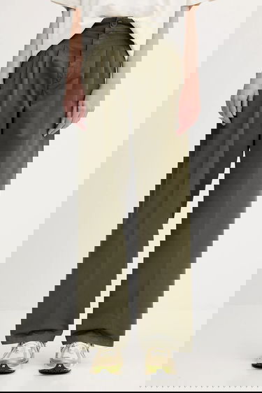 Панталони Carhartt WIP Leola Pant Wide High Waist Зелено | I033147.4106, 0