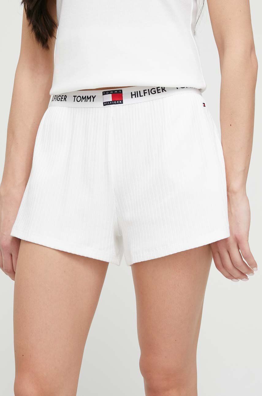 Къси панталони Tommy Hilfiger Tommy 85 Rib-Knit Slim-Fit Shorts Бяло | UW0UW04418.PPYX, 0
