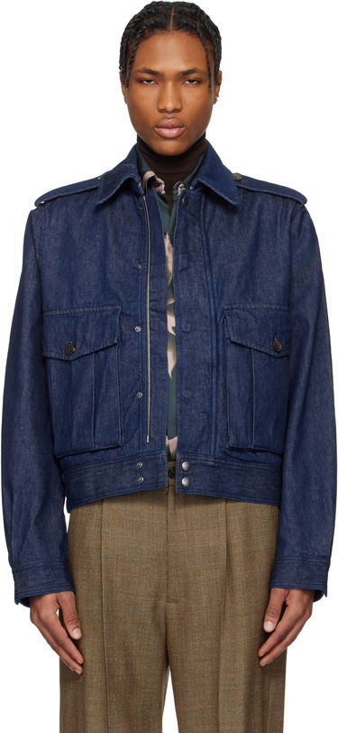 Яке бомбър Dries Van Noten Dries Van Noten Cropped Denim Jacket Синьо | 251-020533-1562, 0