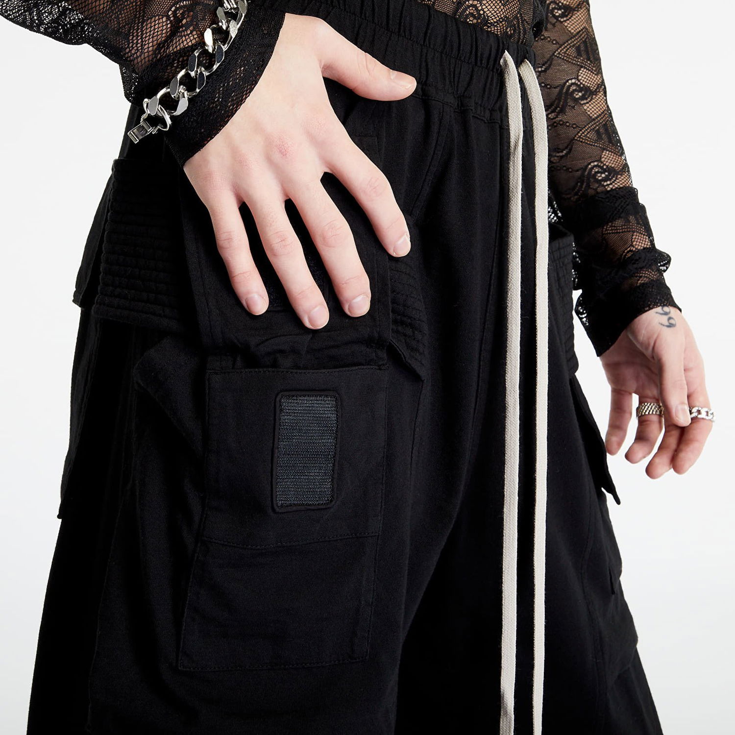 Карго панталони Rick Owens DRKSHDW Creatch Cargo Drawstring Pants Черно | DU01C6394 RN 9, 1