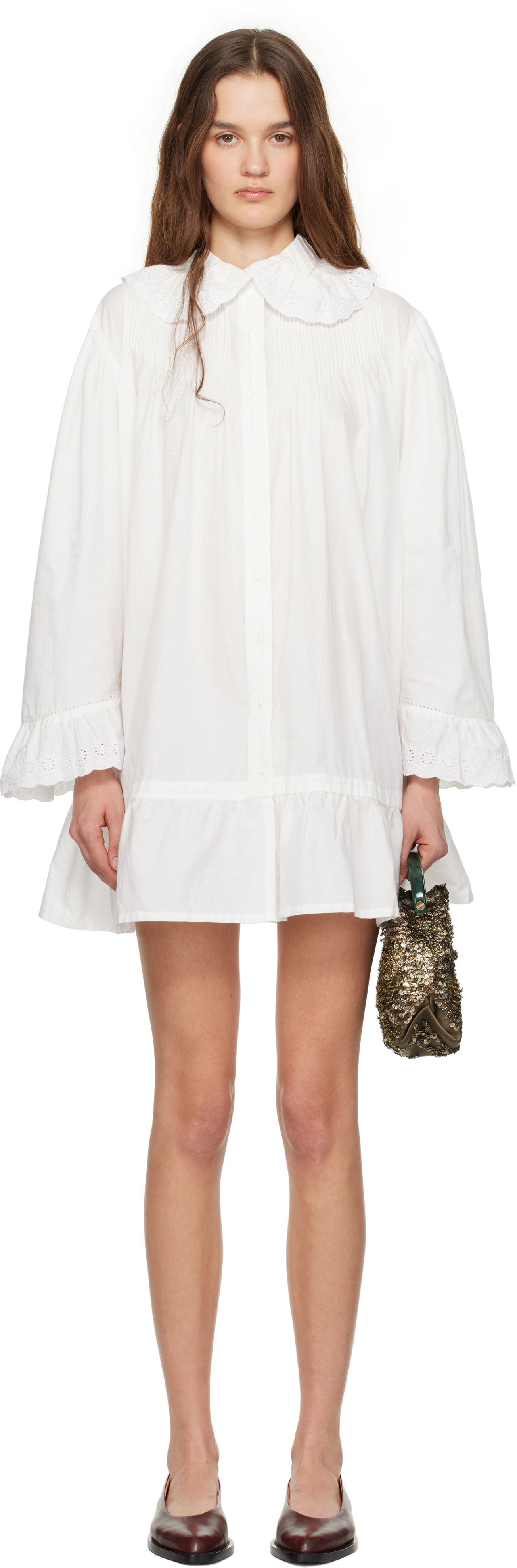 Pокля Bode Petaluma Minidress Бяло | WRF24DR002, 0