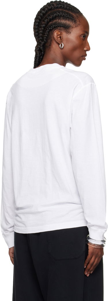 Тениска Stone Island Organic Cotton Jersey 'Fissato' Effect Long Sleeve T-Shirt by Stone Island Бяло | K2S15 2100030 S0057, 2