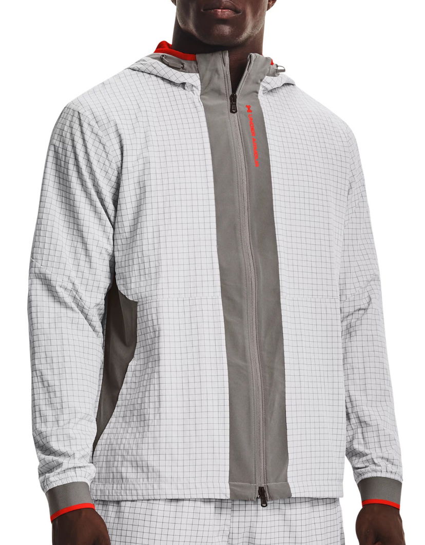 Суитчър Under Armour Rush Legacy Printed Hooded Running Jacket Сиво | 1366186-066