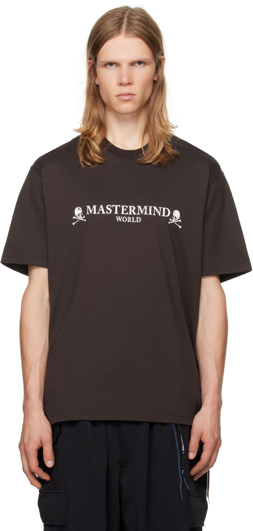 Тениска Mastermind WORLD Logo T-shirt Кафяво | MW24S13-TS039-010