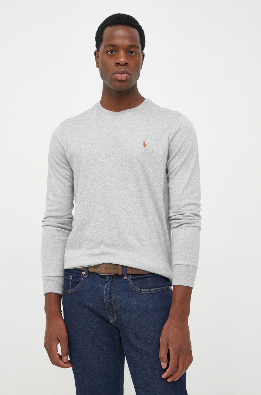 Тениска Polo by Ralph Lauren Pony Cotton Long Sleeve T-Shirt Сиво | 710760121004, 0