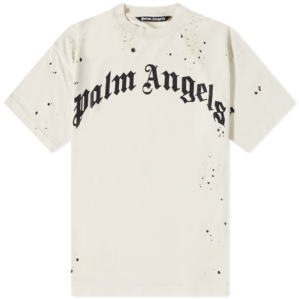 Тениска Palm Angels Glittered Logo Tee Бяло | PMAA072F22JER0050310, 0