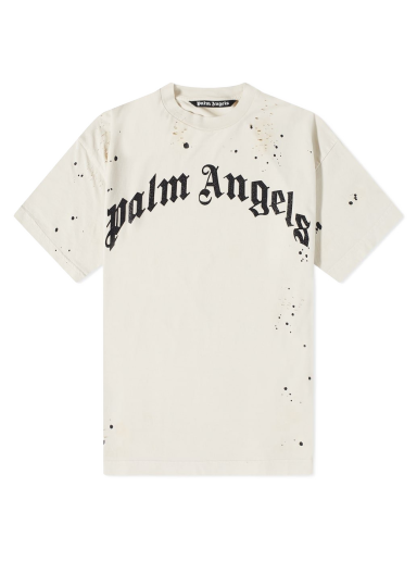 Тениска Palm Angels Glittered Logo Tee Бяло | PMAA072F22JER0050310