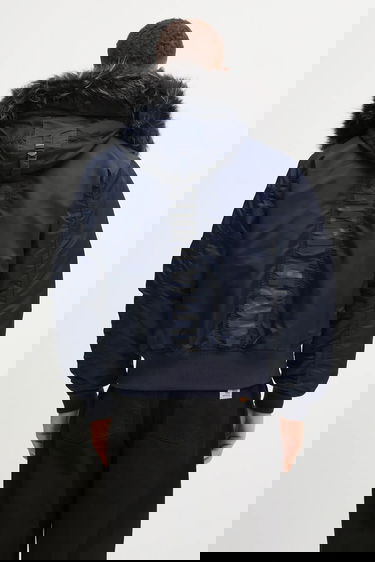 Яке бомбър Alpha Industries 45/P Hooded Custom Faux Fur Bomber Jacket Тъмно синьо | 113145, 2