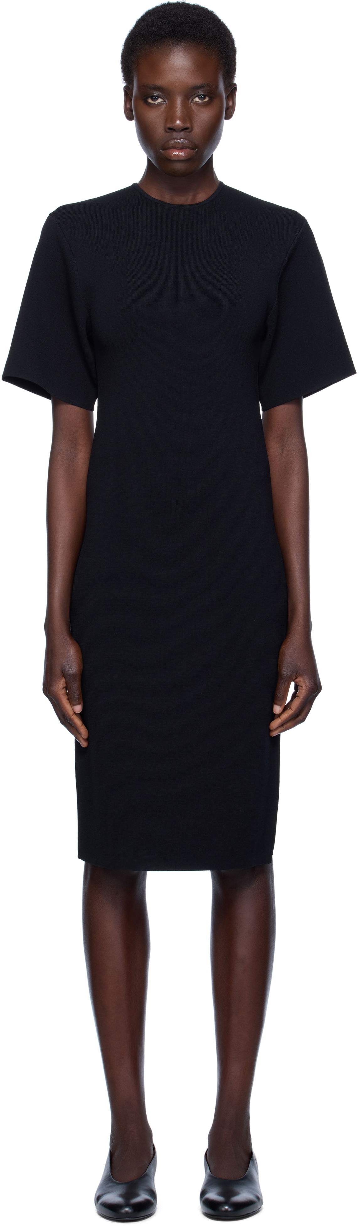 Pокля TOTEME TOTEME Knit Midi Tee Dress Черно | 253-WRD0232-YA0187, 0
