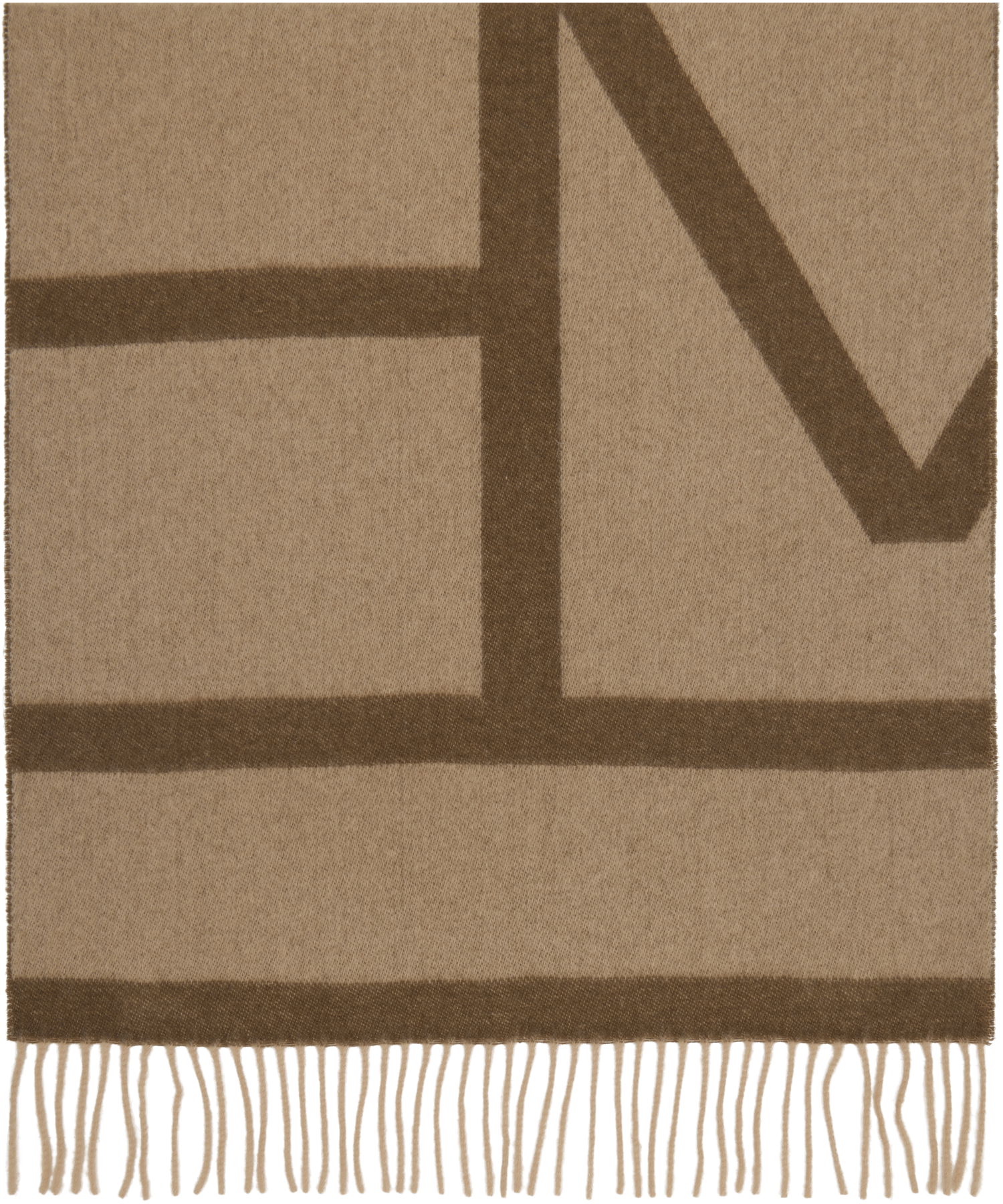 Шал TOTEME TOTEME Monogram Jacquard Wool Scarf Кафяво | 234-WSC908-FB0050, 1