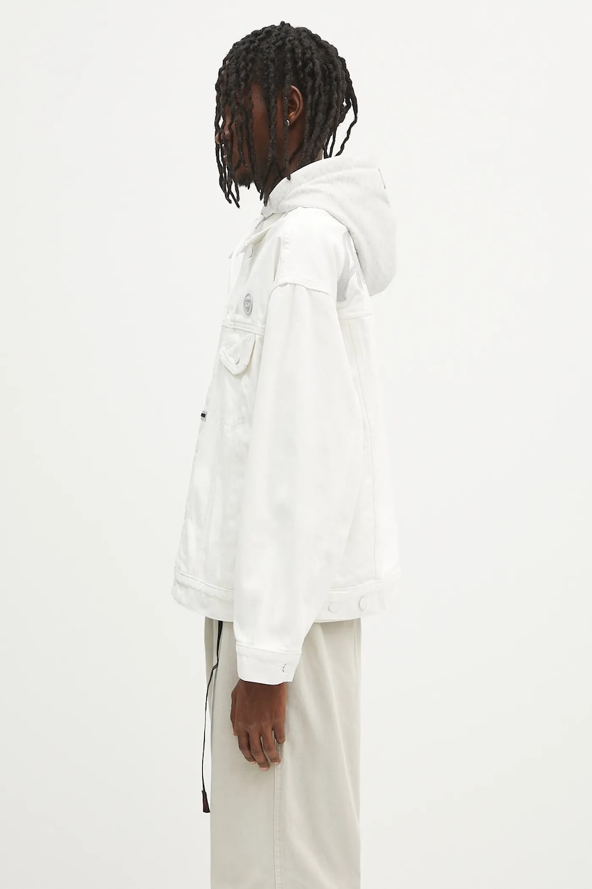 Яке AAPE by A Bathing Ape AAPE Now Light Weight Denim Jacket with Hood Бяло | AAPLJM7700XAN, 1