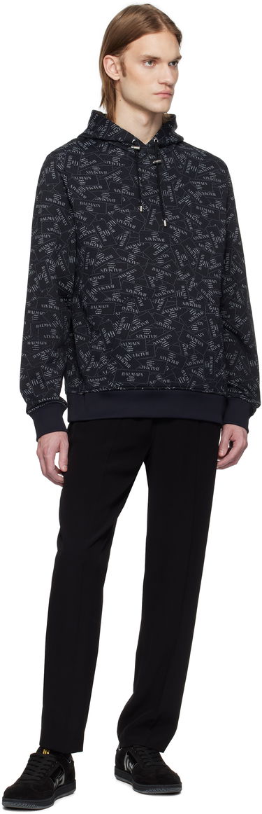 Панталони Balmain Balmain Crêpe Straight-Leg Trousers Черно | EH0PM037VB00, 3