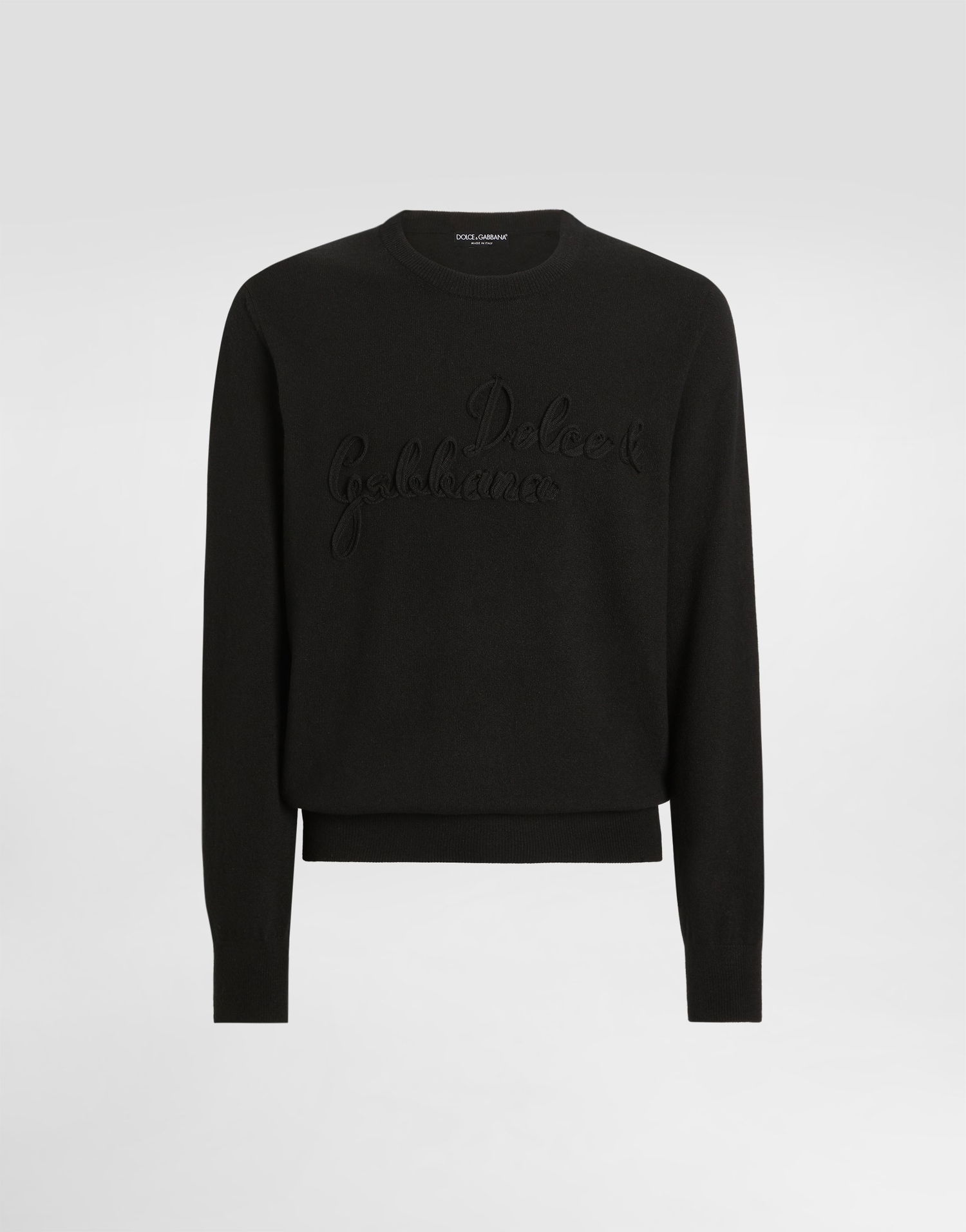 Пуловер Dolce & Gabbana Dolce & Gabbana Fine-Gauge Wool Pullover with Embroidered Logo Черно | GXX01ZJDVDEN0000, 0