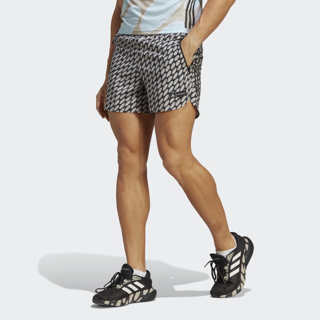Къси панталони adidas Originals Marimekko x Run Icons 3-Stripes Shorts Сиво | HR8187, 0
