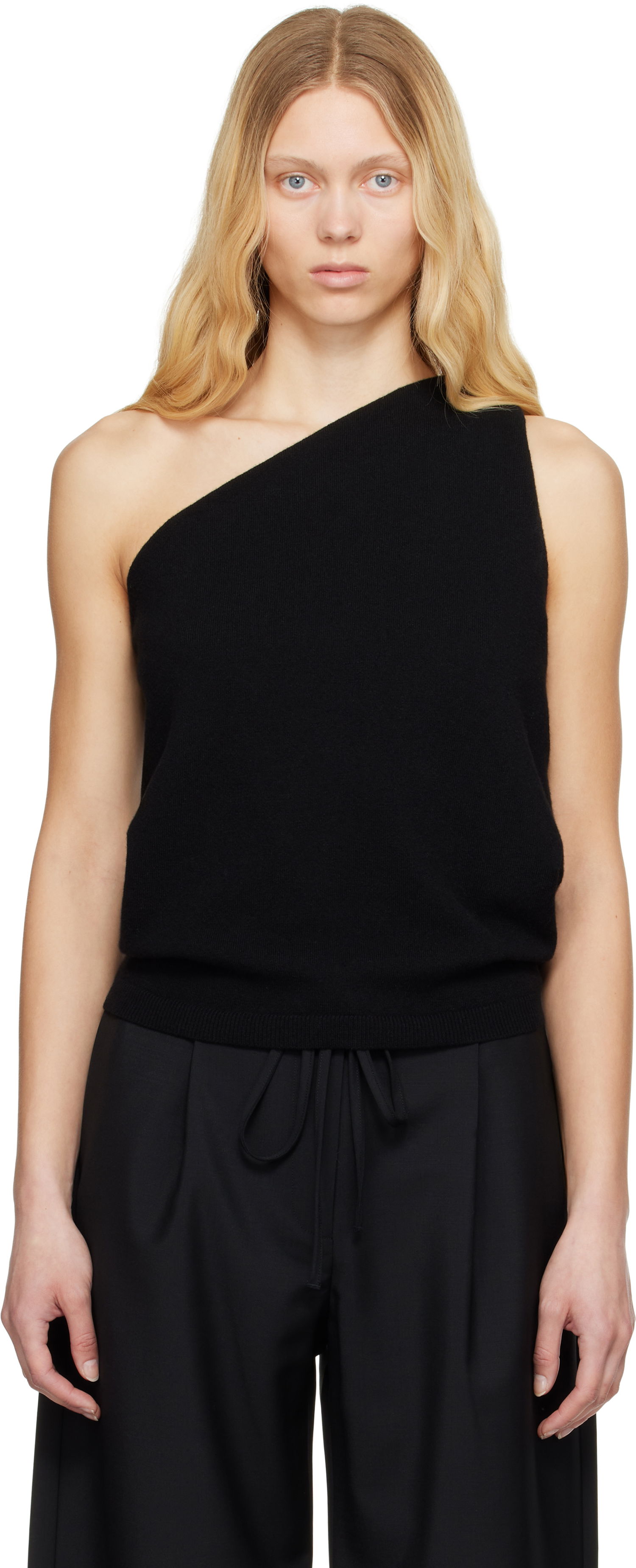 Потник Róhe Róhe Sculptural Knitted One-Shoulder Top Черно | 415-23-336, 0