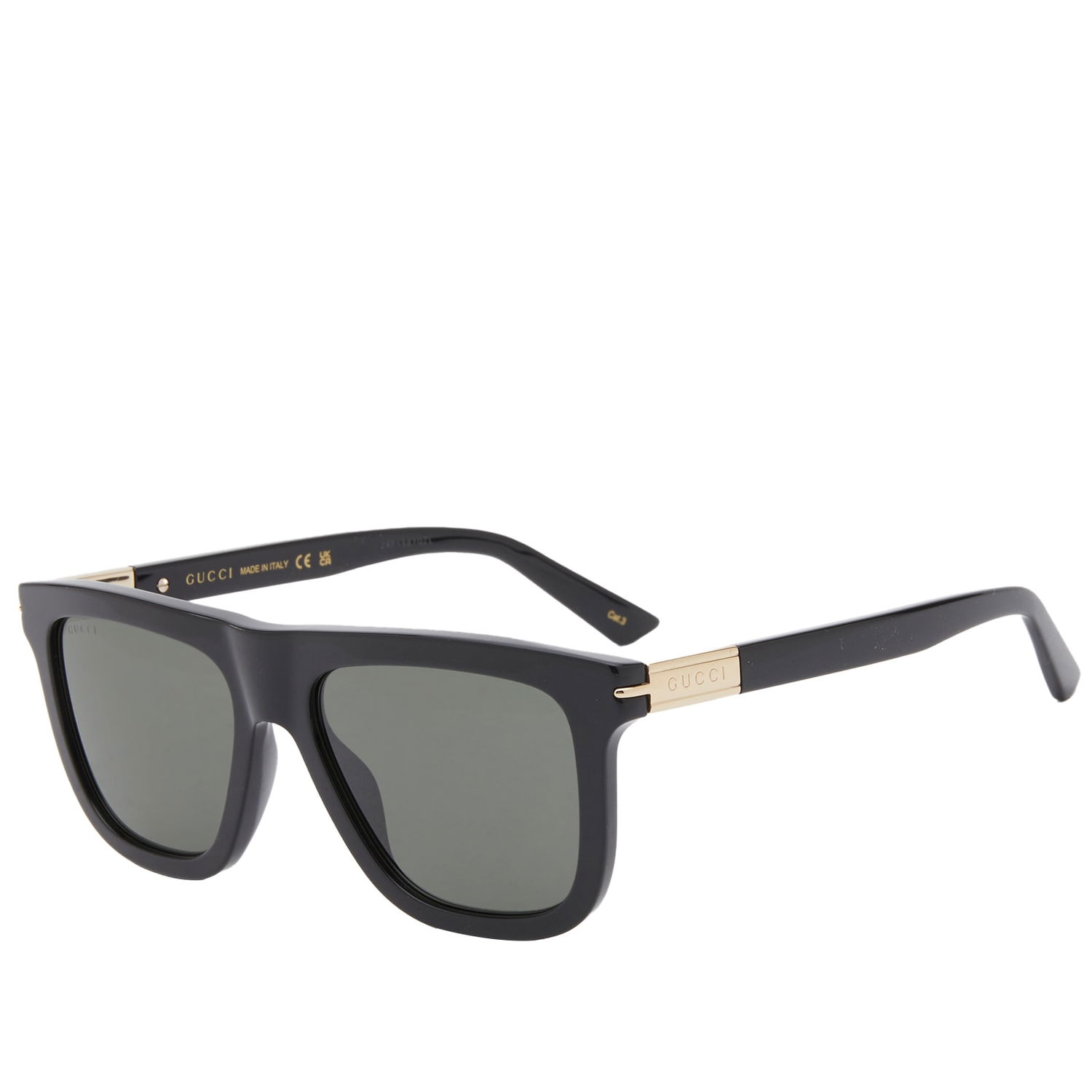 Слънчеви очила Gucci Men's Web Ingot Sunglasses Black/Grey Черно | GG1502S-001, 0
