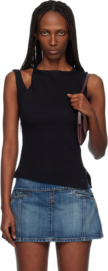 Потник Courrèges Oblique 90's Rib Tank Top Черно | 425JDE146JS0194, 0