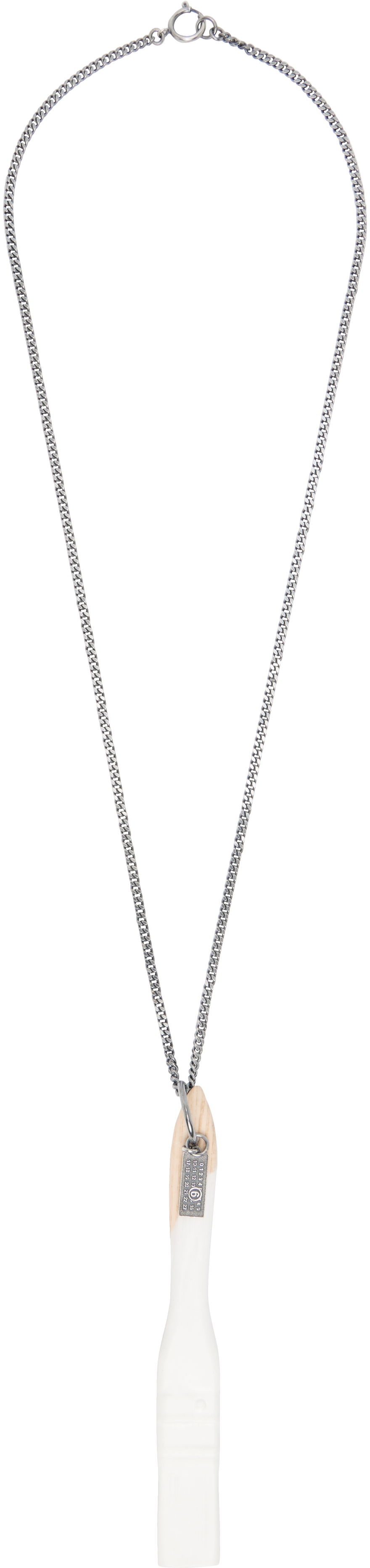 Колие Maison Margiela MM6 Maison Margiela Paint Brush Pendant Curb Chain Necklace Бяло | SM7UU0075 P7352, 0