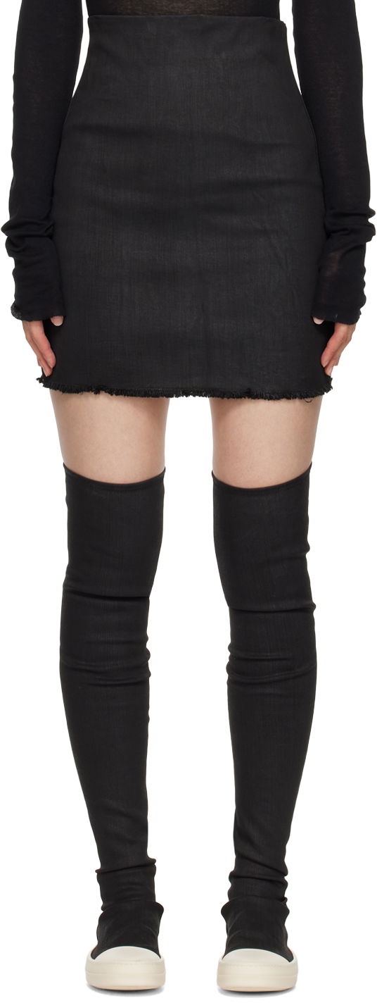 Пола Rick Owens Owens Dirt Denim Mini Skirt Черно | DS02D2346 SBW, 0