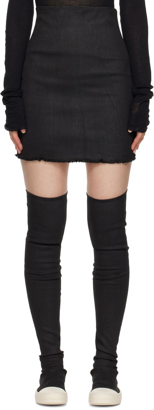 Пола Rick Owens Owens Dirt Denim Mini Skirt Черно | DS02D2346 SBW