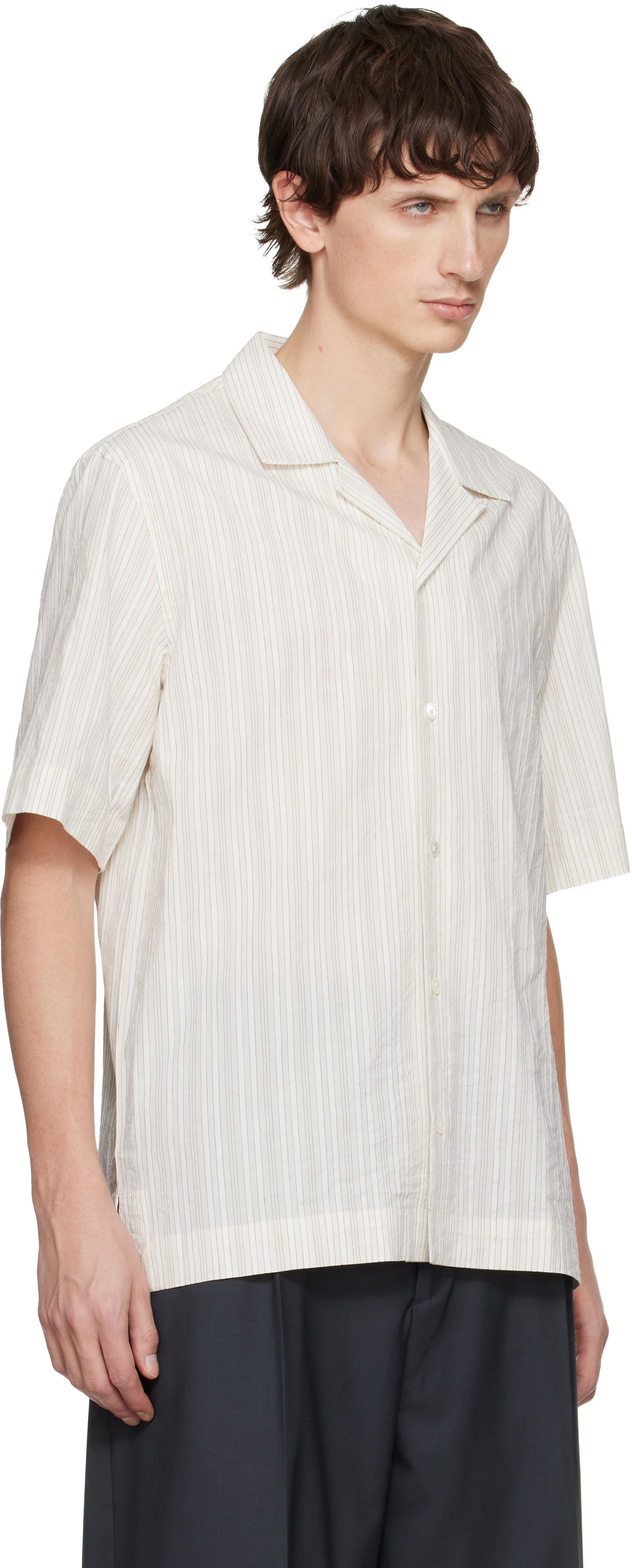 Риза Paul Smith Paul Smith Textured Stripe Short-Sleeve Shirt Бяло | M1R-905U-T02713-02, 1