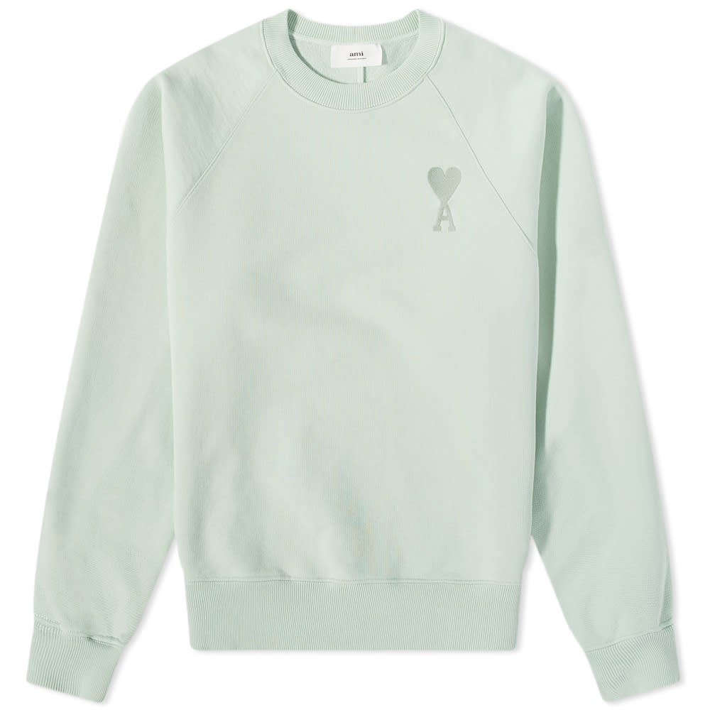Суитчър AMI Tonal Heart Crew Sweat Зелено | USW002-747441, 0