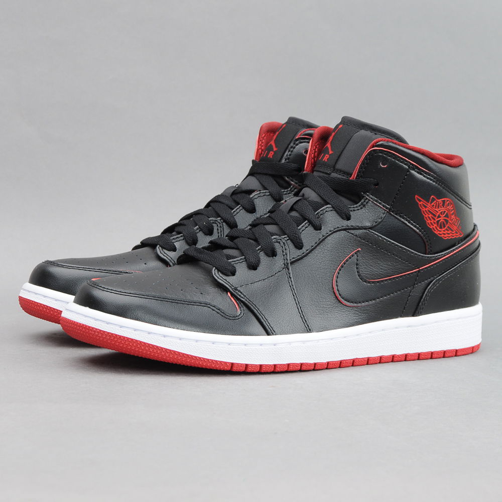 Кецове и обувки Jordan Air Jordan 1 Mid ''Black Red'' Черно | 554724-028, 1